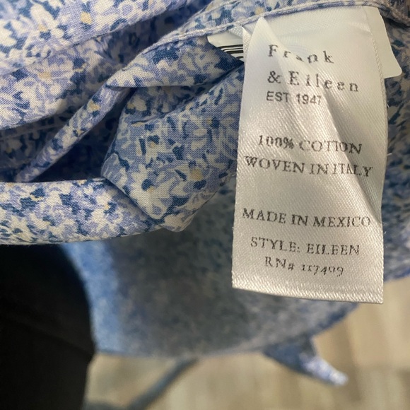 Frank & Eileen Blue and Green Floral Button Down Shirt - Picture 4 of 4